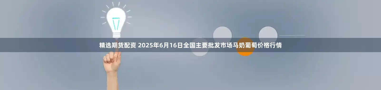 精选期货配资 2025年6月16日全国主要批发市场马奶葡萄价格行情